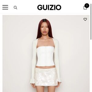 Guizio Paillette skirt white NWT